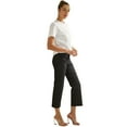 thumbnail image 5 of Womens Cotton Blend Straight Leg Cropped Pants with Pockets Black Large, 5 of 6