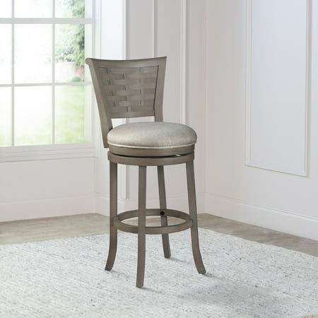 Hillsdale Furniture Thredson Wood Bar Height Swivel Stool  Light Antique Gray wash