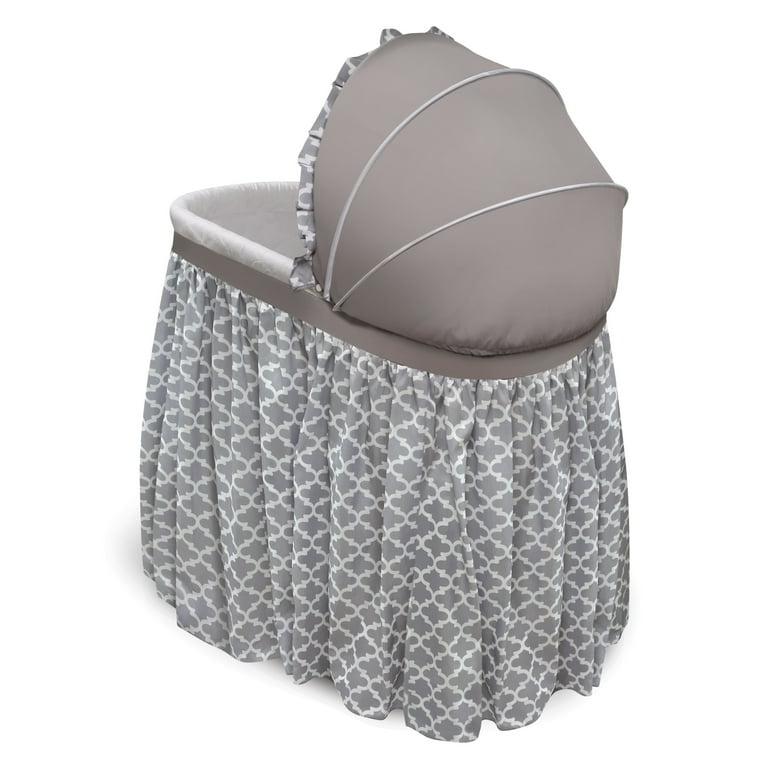 Badger Basket Wishes Oval Baby Bassinet White  Bassinet, Badger basket,  Complete bedding set
