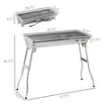 thumbnail image 2 of CoSoTower Portable Charcoal Grill, Stainless Steel Folding Outdoor BBQ Grill for Backyard Cooking, Camping, Picnic, Party, Tailgating and Travel with Pan, Grill Rack, Shelves, Hooks, 2 of 9
