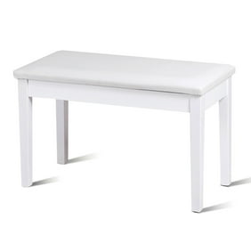 Costway Solid Wood Pu Leather Piano Bench Padded Double Duet