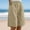 Khaki, variant on Juslio Women Shorts Straight Leg Pockets Loose Comfy Cotton Linen Solid Casual Athletic Shorts Women