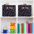 thumbnail image 6 of Yayeee Canvas Storage Basket with Handles for Shelves Fabric Bins Closet Organizer, Red Fireworks Pattern, 6 of 8