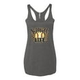 thumbnail image 3 of Softball Life Animal Print Girl Sports Tri-Blend Racerback Tank Top, Premium Heather, X-Large, 3 of 5