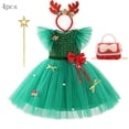 thumbnail image 5 of Elegante vestido de fiesta de Navidad para niña, tutú hinchado de manga voladora, vestido de baile, vestido de princesa de cumpleaños, Carnaval, 5 of 5