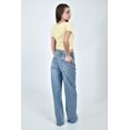 thumbnail image 3 of Jeans Wide Leg con flores bordadas /Juvenil, 568 (Azul claro) azul 11, 3 of 6