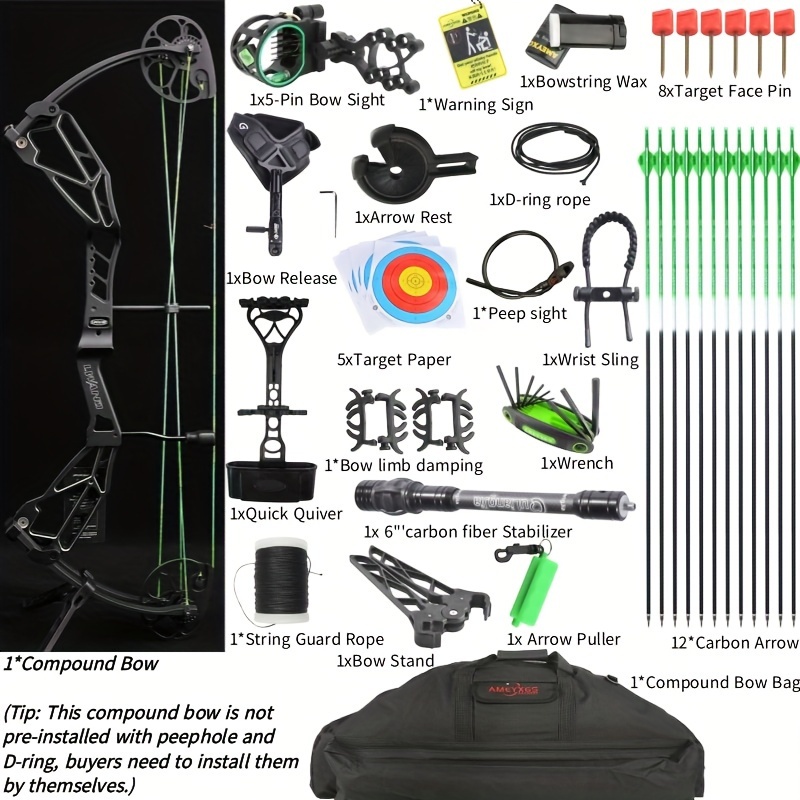 AMEYXGS Archery Compound Bow Set 30–70lbs – Adjustable Hunting & Target Shooting Bow for Adults Beginners