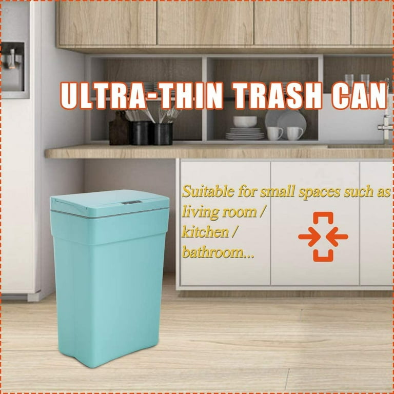 FDW 50 Liter /13 Gallon Plastic Kitchen Trash Can,2 Pack(Blue