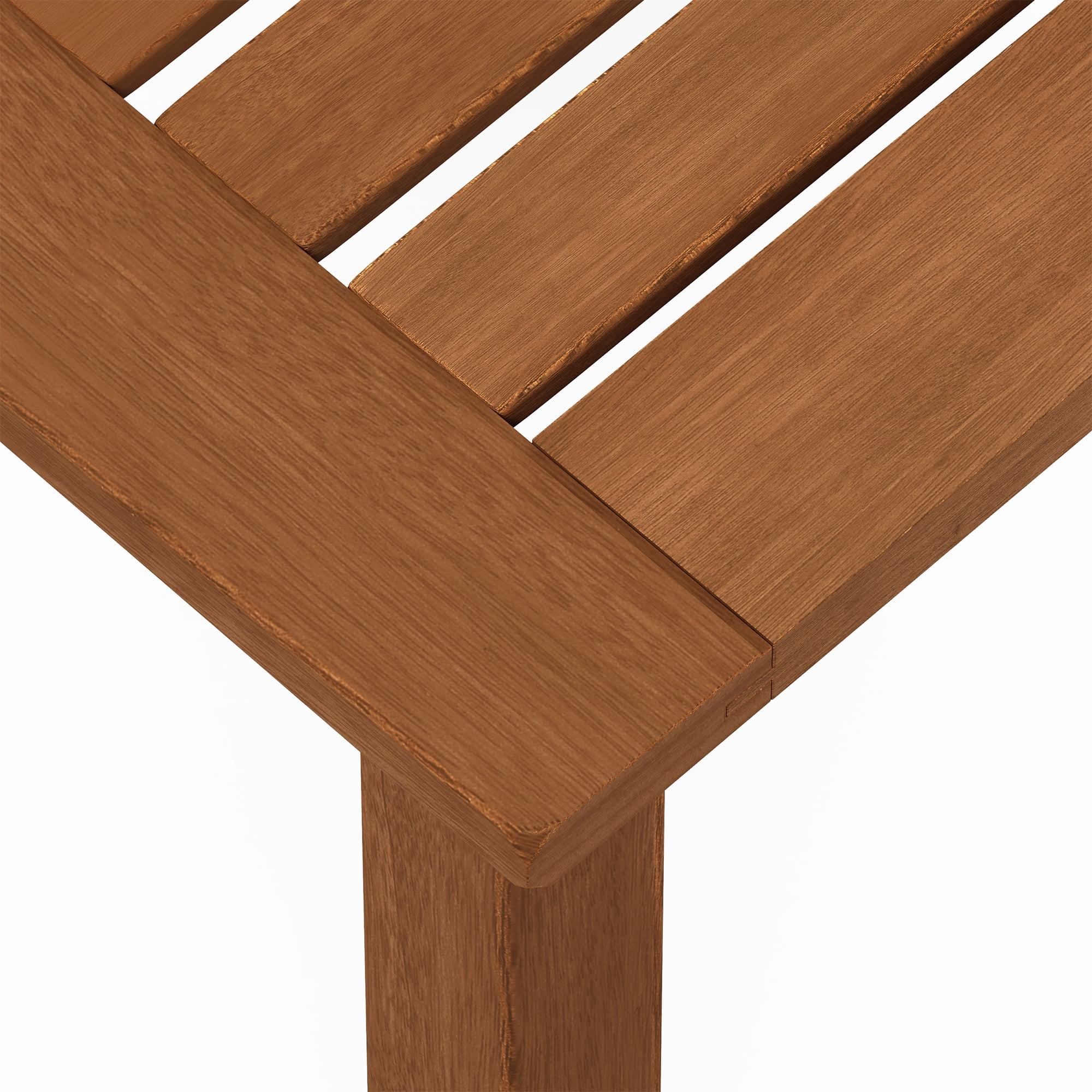Furinno Tioman Hardwood End Table in Teak Oil