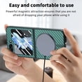 thumbnail image 5 of Magnetic Samsung Galaxy Z Flip 5 Case [Compatible with MagSafe],Anti-Fingerprint,Anti-Scratch,Ultra Slim Shockproof Luxury Samsung Galaxy Z Flip 5 Rugged Phone Cover Case,Green, 5 of 10