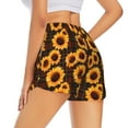 thumbnail image 3 of Goofa Red Black Plaid Sunflower Printed Women 2 in 1 Running Shorts,Quick Dry Athletic Workout Shorts,High Waisted Athletic Shorts with Liner Pockets-X-Large, 3 of 9