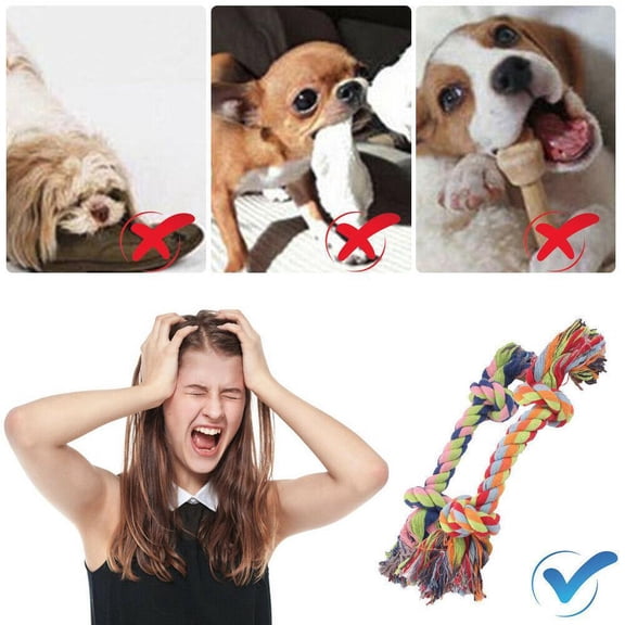 Clerance! PawCasa Tough Cotton Rope Chew Toy Kit for Small Dogs Ideal for Teething and Play N