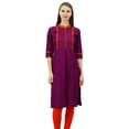 thumbnail image 2 of Phagun Women Mandarin Collar Straight Kurti Indian Designer Ethnic Dress, 2 of 2
