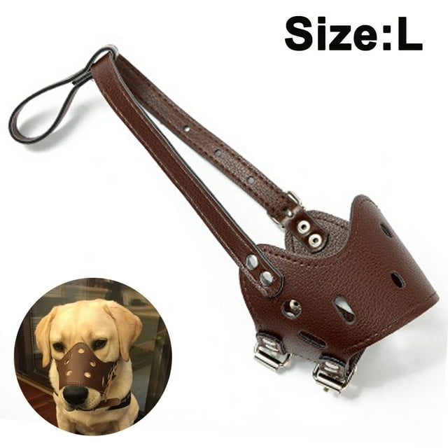 Bozal para perros Cuero de PU Anti-mordida y anti-ingestión Bozal para perros Control de ladridos para perros medianos y grandes Xemadio 2034707-6