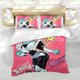 thumbnail image 5 of Gatito de Batalla Conjunto de sábanas temático, trío de piezas, cómodo y amigable con la piel, diseño único, regalo de decoración para el hogar para familiares, amigos y fans, 90 cm * 190 cm, 5 of 6