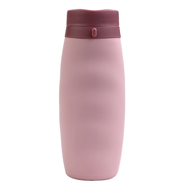 Botella Plegable Silicona 580 Ml Botella Retráctil para Acampar (rosa)