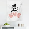 thumbnail image 1 of Pink Tapestry, All You Need is Love Romantic Valentines Typography Illustration, Fabric Wall Hanging Decor for Bedroom Living Room Dorm, 5 Sizes, White Charcoal Grey and Blush, by Ambesonne, 1 of 1