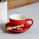 thumbnail image 4 of Vajilla, tazas y platillos de capuchino de colores, tazas de té y café de porcelana de estilo moderno, rojo, 300ml, 4 of 5
