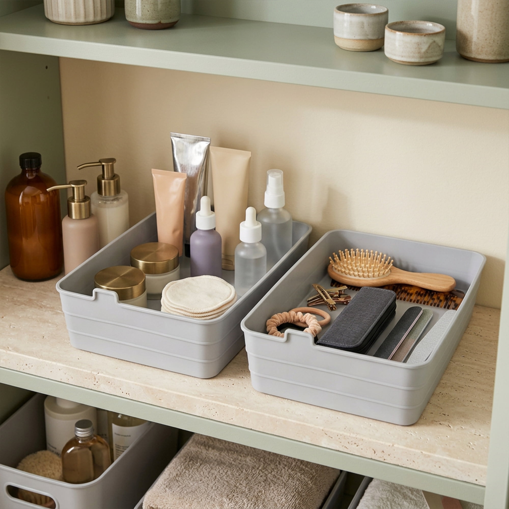 Mainstays Flexible Drawer Storage Organizer, Gray, 10.5x7x2.9