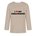 thumbnail image 3 of VBTAPA Valentines Day Gifts for Boyfriend 3/4 Sleeve T-shirt Mens Letter Graphic Tees Lightweight Casual Workout Shirts Khaki XXXXL, 3 of 5