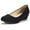 BLACK/SUEDE, variant on Women's Mid Wedge Heel Pump Shoes Debbie color GOLD/GLITTER size 6 Wide Available
