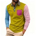 thumbnail image 2 of Bovxnpu Mens Long Sleeve Shirts Button Tee Dress Golf Shirt Button Shirt Business Casual Work Travel Tops, 2 of 6