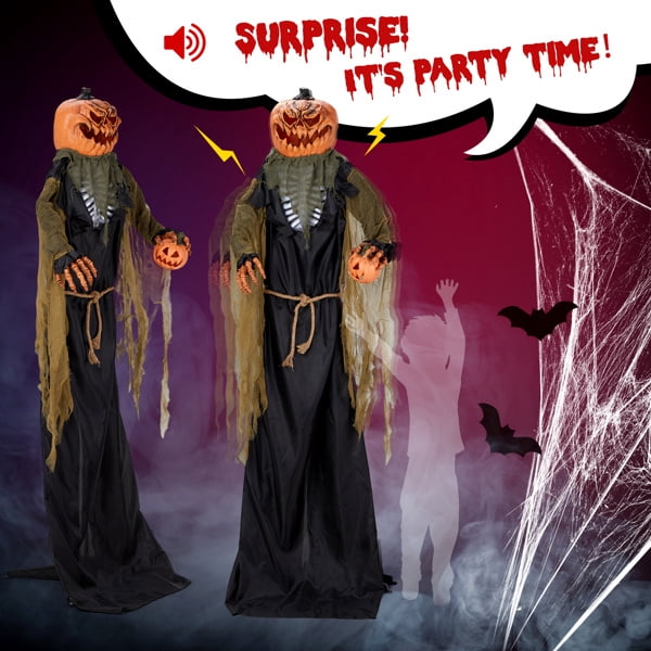 7FT Halloween Standing Decoration Touch-Activated with LED Lights for Yard Garden Party