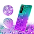 thumbnail image 3 of Compatible for Sony Xperia 1 II Case with Tempered Glass Screen Protector SOGA Diamond Liquid Quicksand Cover Cute Girl Women Phone Case - Teal / Purple, 3 of 5
