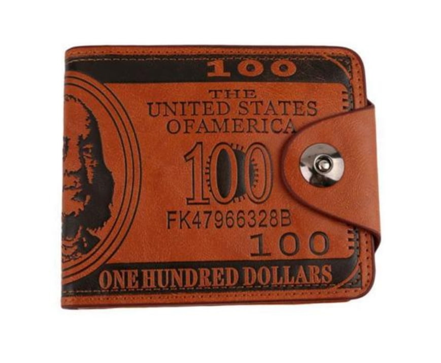 Details about   Men's Wallet  $100 Dollar Bill BENJAMIN FRANKLIN   DARK  Brown 
