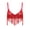 Red, variant on Women's Sparkly Sequin Tassel Bra Top Belly Dance Performance Fringed Bralette for Rave Festival Red L