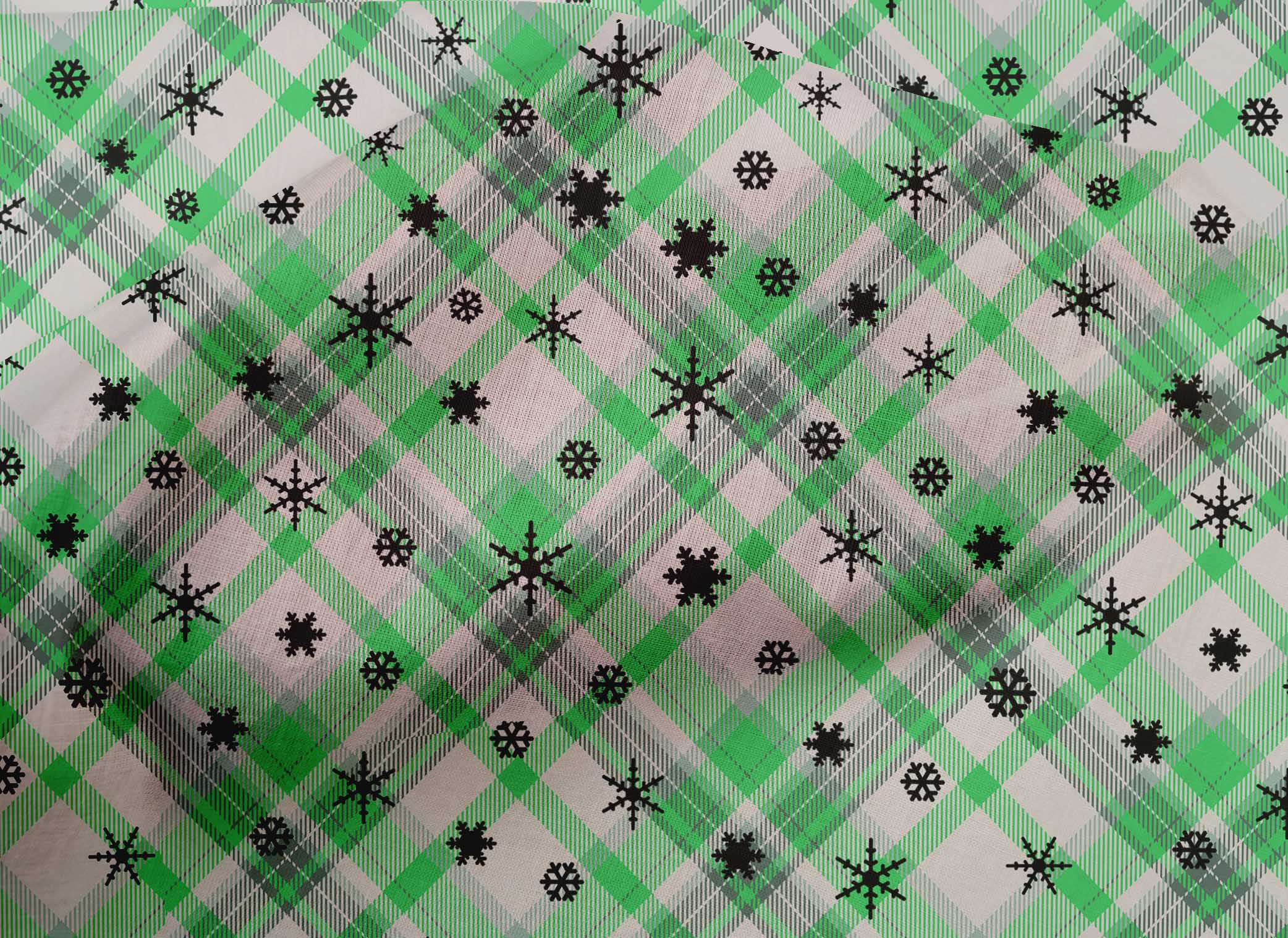 oneOone Cotton Cambric Green Fabric Christmas Diy Clothing Quilting Fabric Print Fabric By Yard 42 Inch Wide