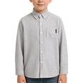 thumbnail image 5 of Grblisyd Back to School Clothes Boys Girls Quick Dry Long Sleeve Striped Button Down Shirts with Chest Pocket Formal Uniform Dress Shirt, 5 of 6