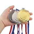 thumbnail image 5 of Uxcell Blank Award Medals, 10 Pack Silver Award Medal with Neck Ribbon, Make Your Medals Kit, 5 of 7