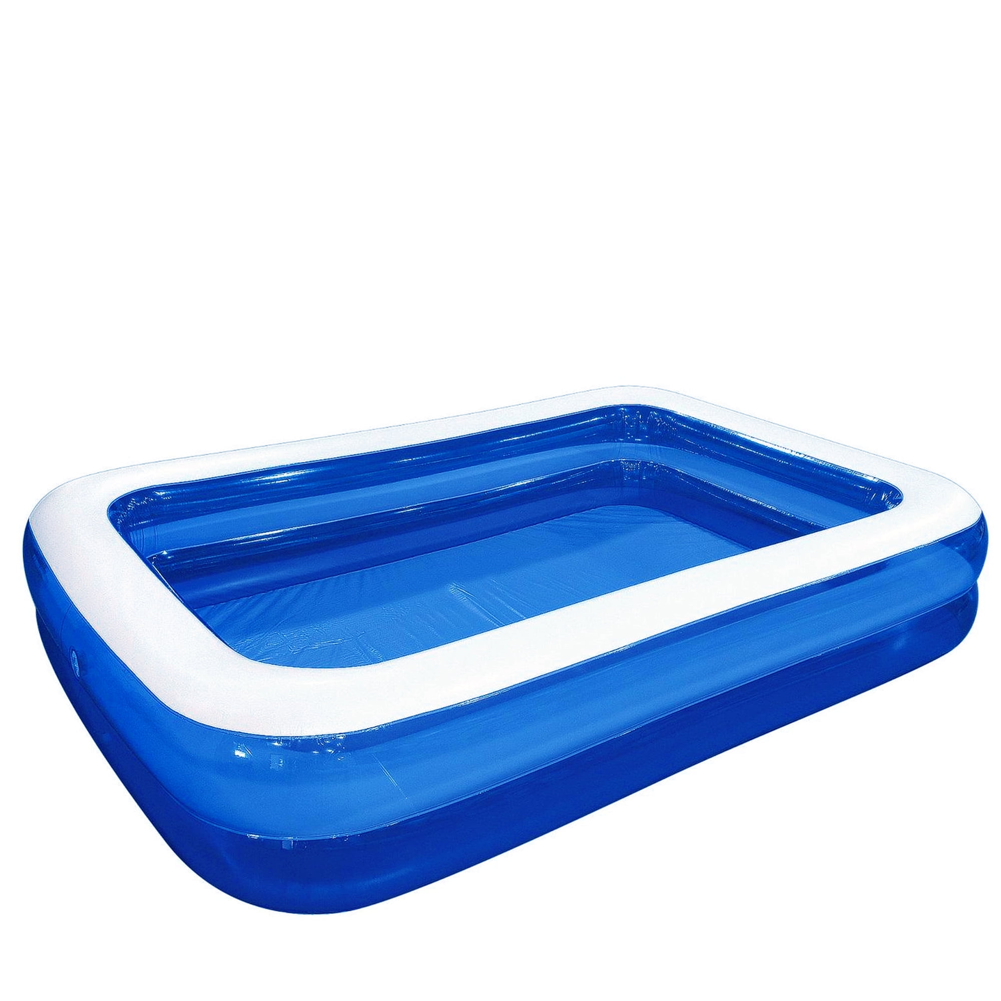 10' Blue and White Inflatable Rectangular Swimming Pool - Walmart.com