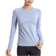 thumbnail image 5 of Neewe Seamless Long Sleeve Shirts for Women Waist Length - Workout Athletic Running Gym Yoga Tops Crewneck Breathable, 5 of 5