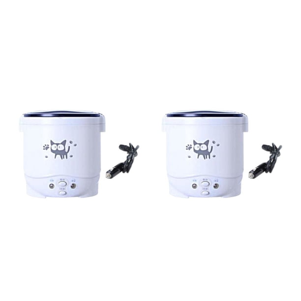Cateissary Olla arrocera eléctrica pequeña de 1L multifunción para coche de viaje Type1 NO1