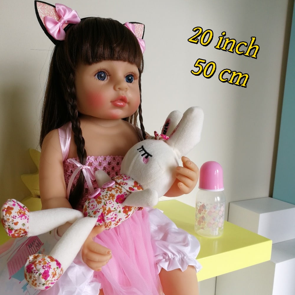 iCradle Adorable Lifelike Reborn Baby Dolls Girl Soft Full Body Vinyl Realistic Newborn Babies Birthday Gift for Kids 3+