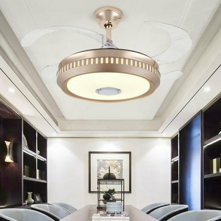 

DENEST 42 Ceiling Fan LED Light Chandelier Lamp Retractable Blades with Remote Control