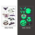 thumbnail image 5 of 10 Uds pegatinas de tatuaje que brillan en la noche de Halloween, pegatinas de tatuaje con brillo temporal 3d verde fluorescente, pegatinas de tatuaje que brillan en la noche de murciélago, 5 of 5