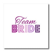 3dRose Team Bride in hot pink and purple glitzy glam Las Vegas lights style bachelorette hen night party - Quilt Square, 6 by 6-inch