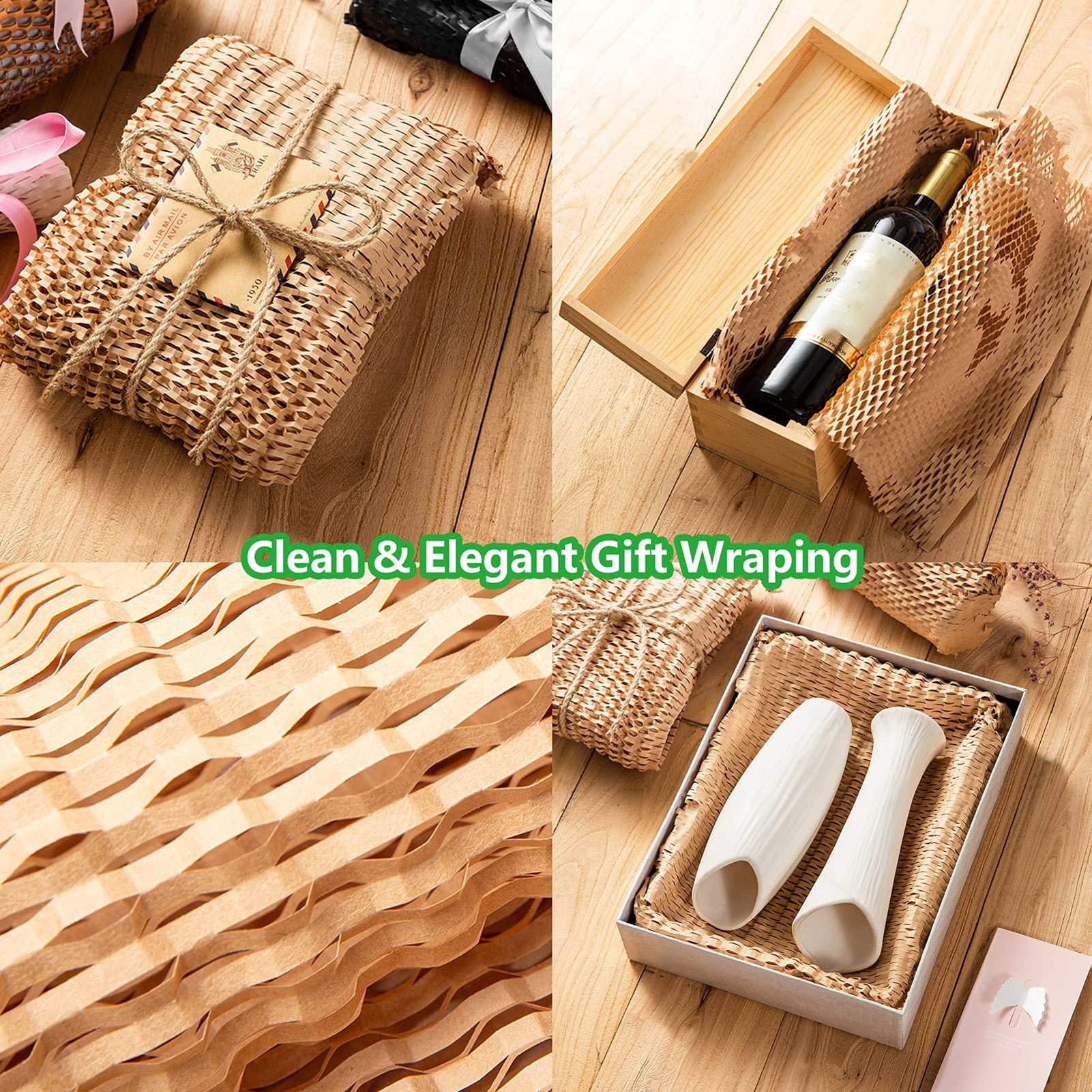 AYYUFE 1 Roll Mesh Honeycomb Paper Biodegradable Space-saving Shock-proof Wrapping Paper Honeycomb DIY Roll Tissue Paper Office Supply