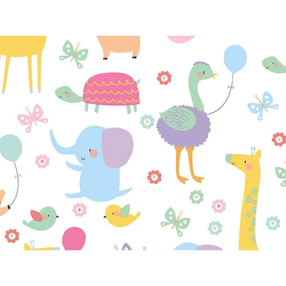 Pack of 1, Tweet Baby Animals 26" x 417' Half Ream Roll Gift Wrap For Party, Holiday & Events