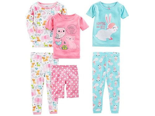 Simple Joys by Carters Baby Girls 6-Piece Snug Fit Cotton Pajama Set Pack of 6