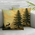 thumbnail image 3 of Leisuo Deer Throw Pillow Cover Elk in Rocky Mountains with Rocks Tree Wildlife Rectangle Pillow Cases Home Decorative Cushion Cover for Bed Sofa Brown, 3 of 5