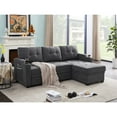 thumbnail image 2 of Contemporary Home Living 83" Gray Reversible Storage Woven Sectional Sofa, 2 of 6