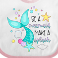 thumbnail image 4 of Inktastic Be a Mermaid Make a Splash Blue Mermaid Tail Boys or Girls Baby Bib, 4 of 4