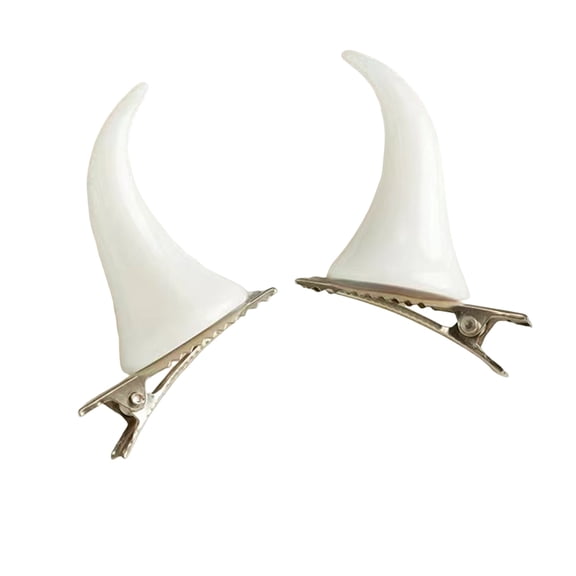 fuxzkrlz 2Pcs Halloween Evil Horn Hair Clips, Small Horror Demon Goth Ear Hairpins, Hair Barrettes Accessories for Women Adults Props Party Cosplay Costume