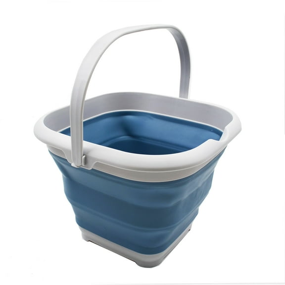 SAMMART 8.5L (2.2 Gallon) Collapsible Square Handy Bucket / Foldable SquareWater Pail / Portable Tub with Handle. Size 31x31cm