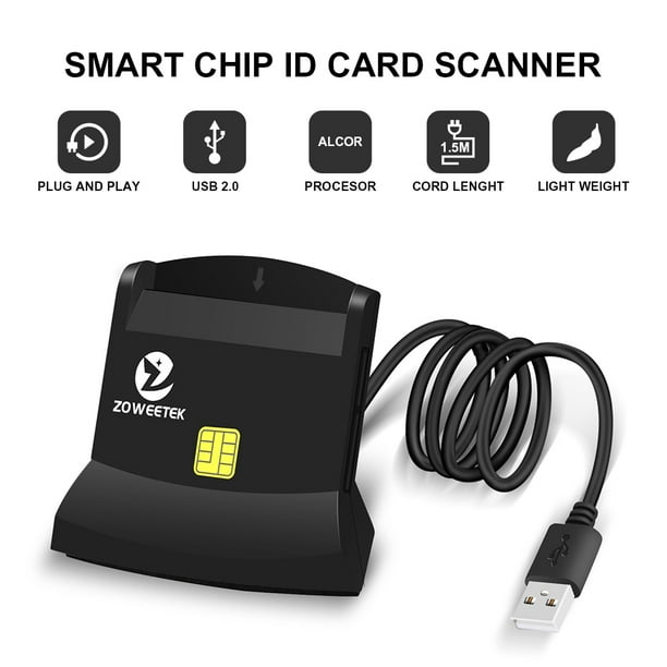 Zoweetek Multi-Function CAC Smart Card Reader DOD Military USB Compatible with Windows Linux and OS - Walmart.com
