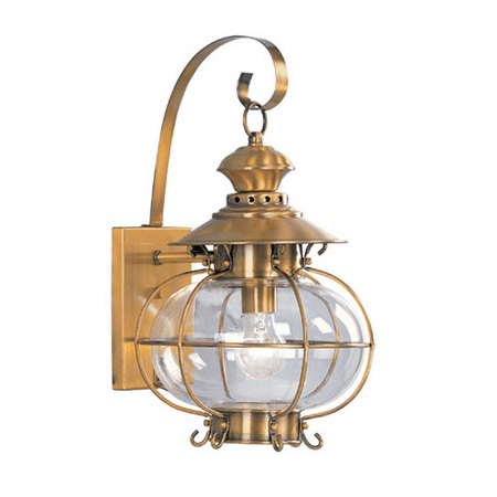 

Wall Sconces 1 Light With Hand Blown Clear Glass Flemish Brass size 18 in 100 Watts - World of Crystal